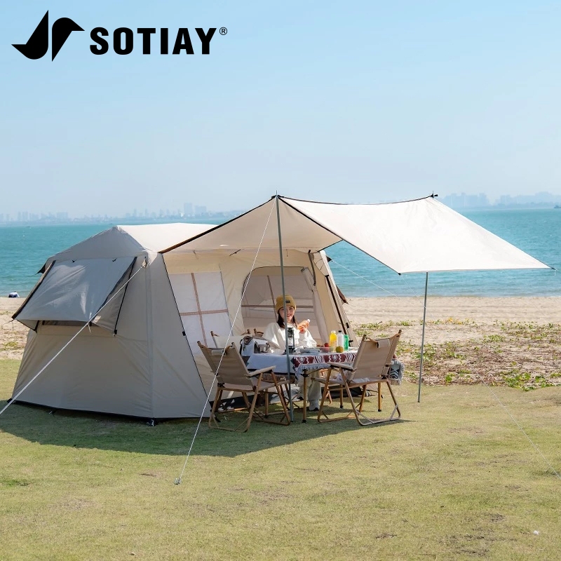 SOTIAY เต็นท์ตั้งแคมป์ สำหรับการเดินป่า หรือในป่า (3-5 คน) เต็นท์ตั้งแคมป์ป้องกันลมกันน้ำ และขนาดใหญ่