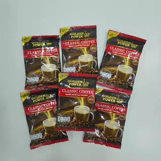 กาแฟ คลาสสิค คอฟฟี่ 3in1 ตราโกลเด้น เพาเวอร์ (Golden Power Classic Coffee 3in1) 100 ซอง/ถุง