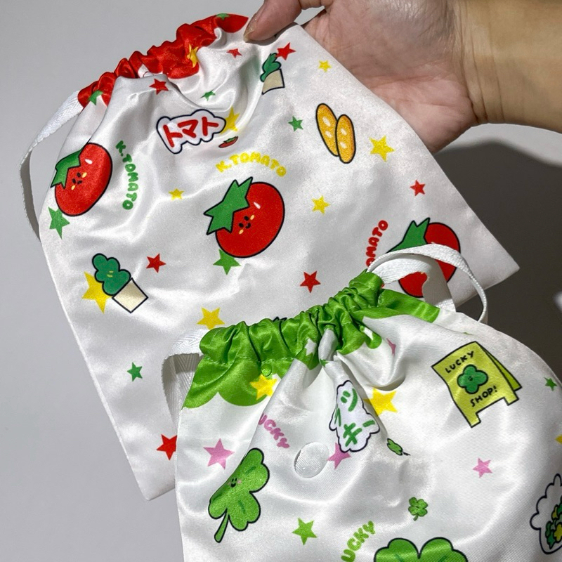 🍅🍀กระเป๋าหูรูด น้ำกลิ้งได้!! BY pleasenjoyy 💧drawstring bag กระเป๋าใส่ของอเนกประสงค์