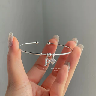 SissyJewelry // กำไลข้อมือเงินแท้ รุ่น Customized Plain bangle (แจ้งจี้ช่องหมายเหตุ) - free gift box