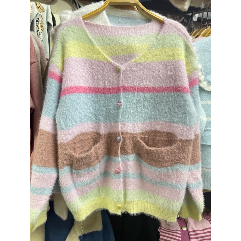 เสื้อไหมพรมเกาหลีสีสันสดใส ผ้านิ่มมาก ใส่สบาย
