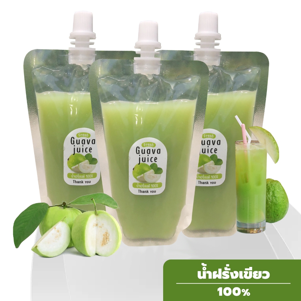 🍏 น้ำฝรั่งเขียว 100% ไม่ผสม Green Guava Juice (ทำตามออเดอร์).
