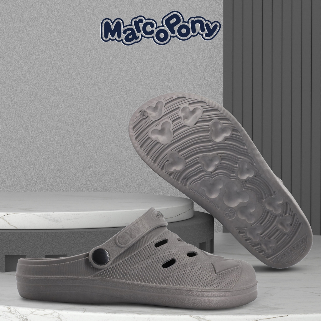 Marco Pony รองเท้าแตะผู้หญิง รองเท้าหัวโต แฟชั่น พื้นนิ่มกันลื่น สบายเท้า น่ารัก พื้นหนา รองเท้านิ่มเหมือนเหย MH9016W