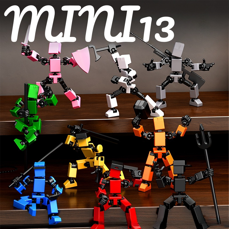 ของเล่นเด็กตุ๊กตาข้อต่อ MINI13 หลายข้อต่อ เคลื่อนย้ายได้ ตัวเลขมือบล็อก ตัวต่อประกอบ DIY