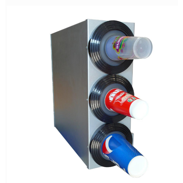 Case Cup Dispenser 3 ช่อง พร้อม Cup Dispenser 3 ชุด กล่องใส่แก้วพร้อมจ่าย 3 หัวจ่าย สามารถบรรจุแก้วข