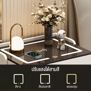ตู้ข้างเตียงอัจฉริยะ เรียบง่าย ทันสมัย ​​มัลติฟังก์ชั่น โคมไฟตั้งโต๊ะในบ้าน หรูหราเบา ระดับไฮเอนด์ ตู้เก็บของในห้องนอนที