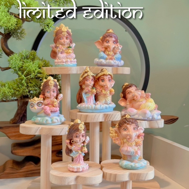 กล่องจุ่มปูจา แบบลงสี พระแม่ลักษมี พระพิฆเนศ ลิขสิทธิ์ Puja Amulets
