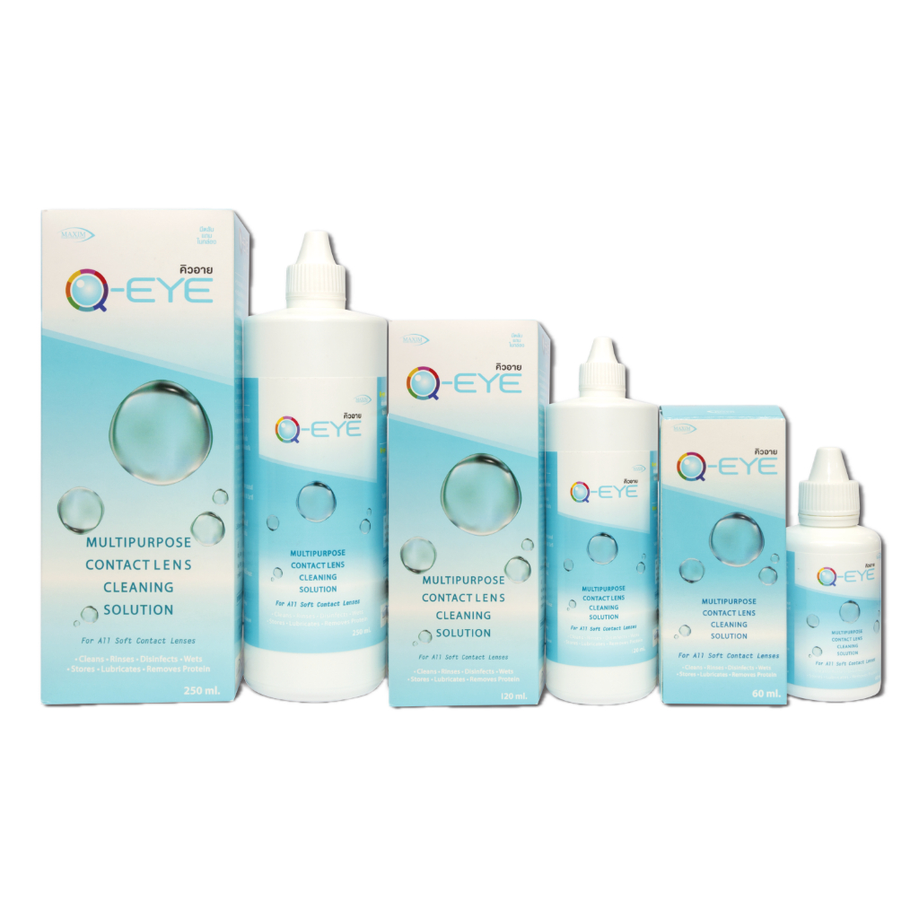 ขวดใหญ่ น้ำยาล้างคอนแทคเลนส์ คิวอาย Q-eye Multi-Purpose Solution Qeye qeye สำหรับคอนแทคเลนส์ชนิดนิ่ม