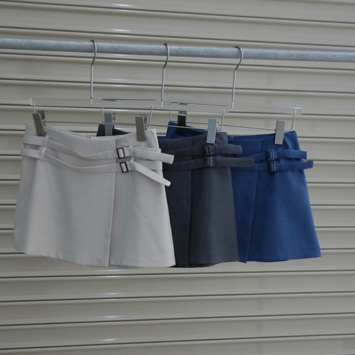 urban apparels | low rise belted skort กระโปรงกางเกงเอวเข็มขัดคู่ใส่เป็นเอวต่ำผ้า suiting อัดกาวทั้งตัว
