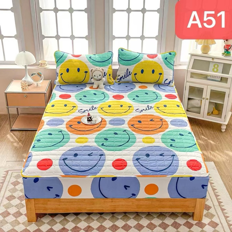 ผ้าปูที่นอนเสริมใยนุ่ม(เนื้อผ้า3ชั้น) หนานุ่ม มีลายให้เลือกหลากหลาย - รูปที่ 5