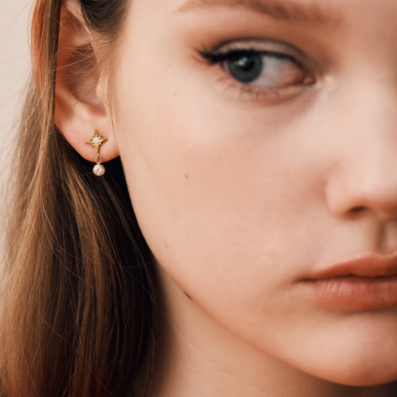 Bemet Northern star stud ต่างหูดาวสแตนเลส สตีล