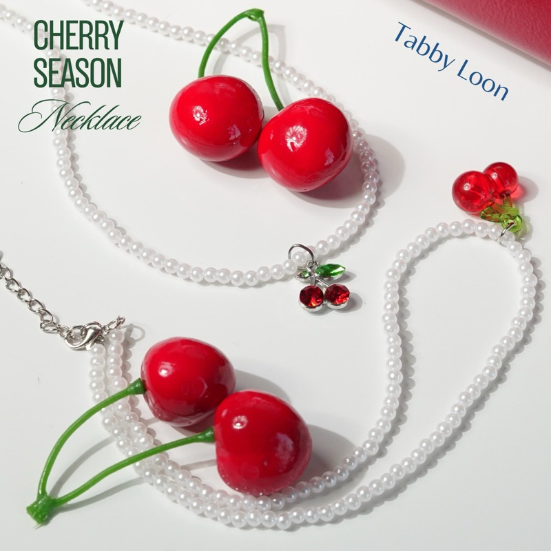 Tabby Loon Necklace Cherry🍒Season สร้อยลูกปัดเชอร์รี่ สร้อยเชอร์รี่