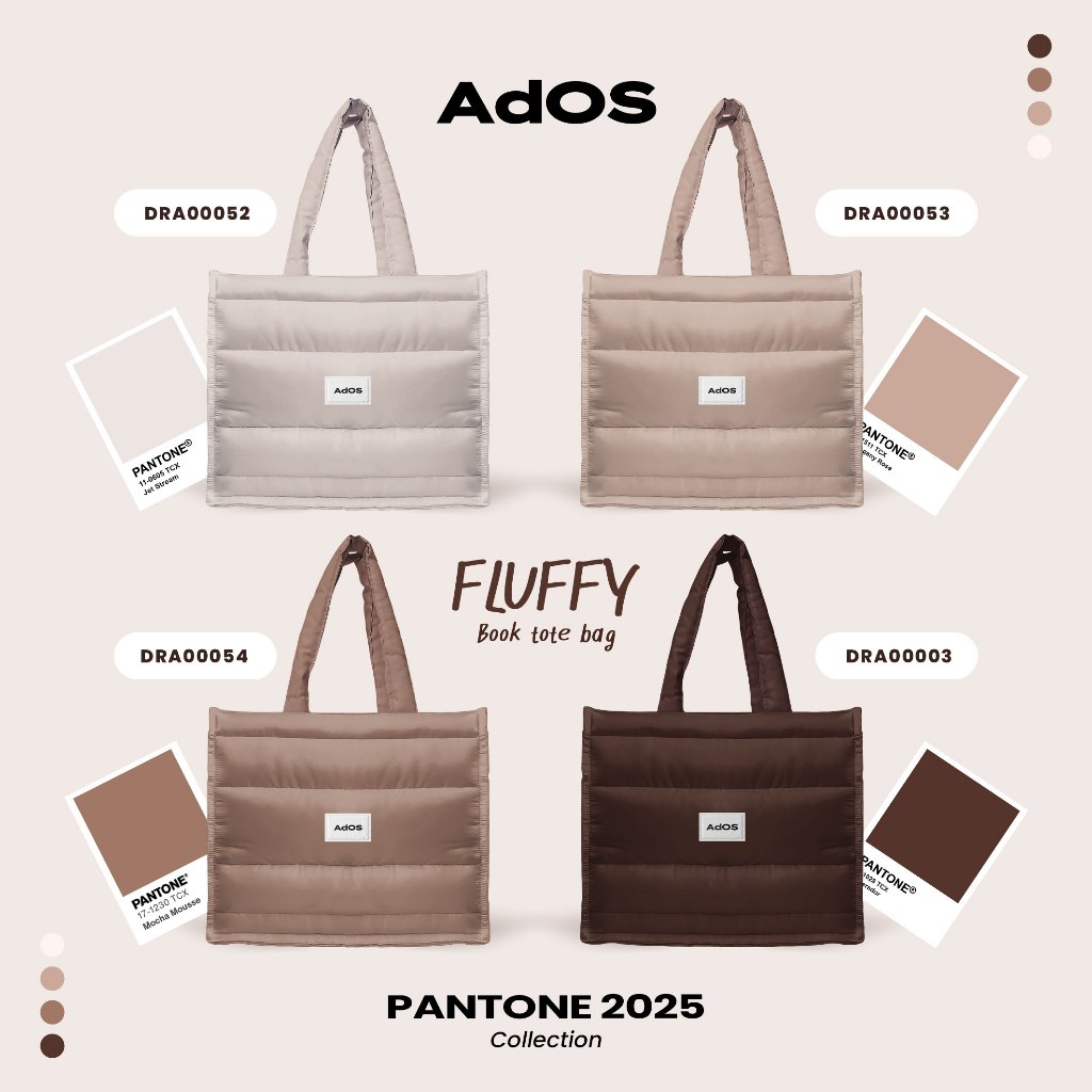 กระเป๋า AdOs Pantone2025 Fluffy Book Tote Bag DRA00003-DRA00054 #AdOS #Pantone2025