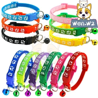 wen.W2 ปลอกคอสัตว์ มีกระดิ่งปรับได้ ปลอกคอแมว สุนัข กระดิ่งแมว