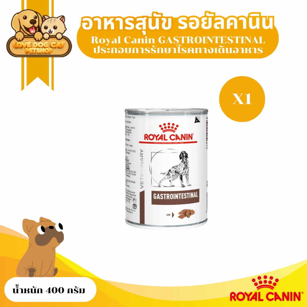Royal canin (GASTROINTESTINAL) อาหารสุนัขประกอบการรักษา ทางเดินอาหาร ชนิดเปียก 400g x 1 กระป๋อง