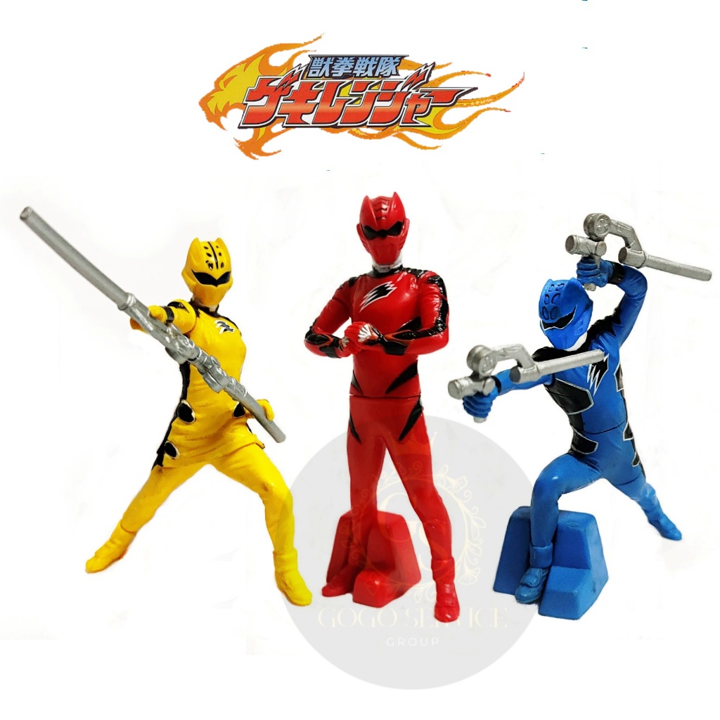 Model Gashapon Juken Sentai Gekiranger โมเดล กาชาปอง ขบวนการหมัดสรรพสัตว์ เกคิเรนเจอร์ ยกเซ็ต 3 ตัว