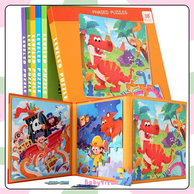 จิ๊กซอ จิ๊กซอว์เด็ก หนังสือจิ๊กซอว์แม่เหล็ก เล่มใหญ่ หนังสือการศึกษาปฐมวั ของเล่นเสริมพัฒนาการ 3ขวบ