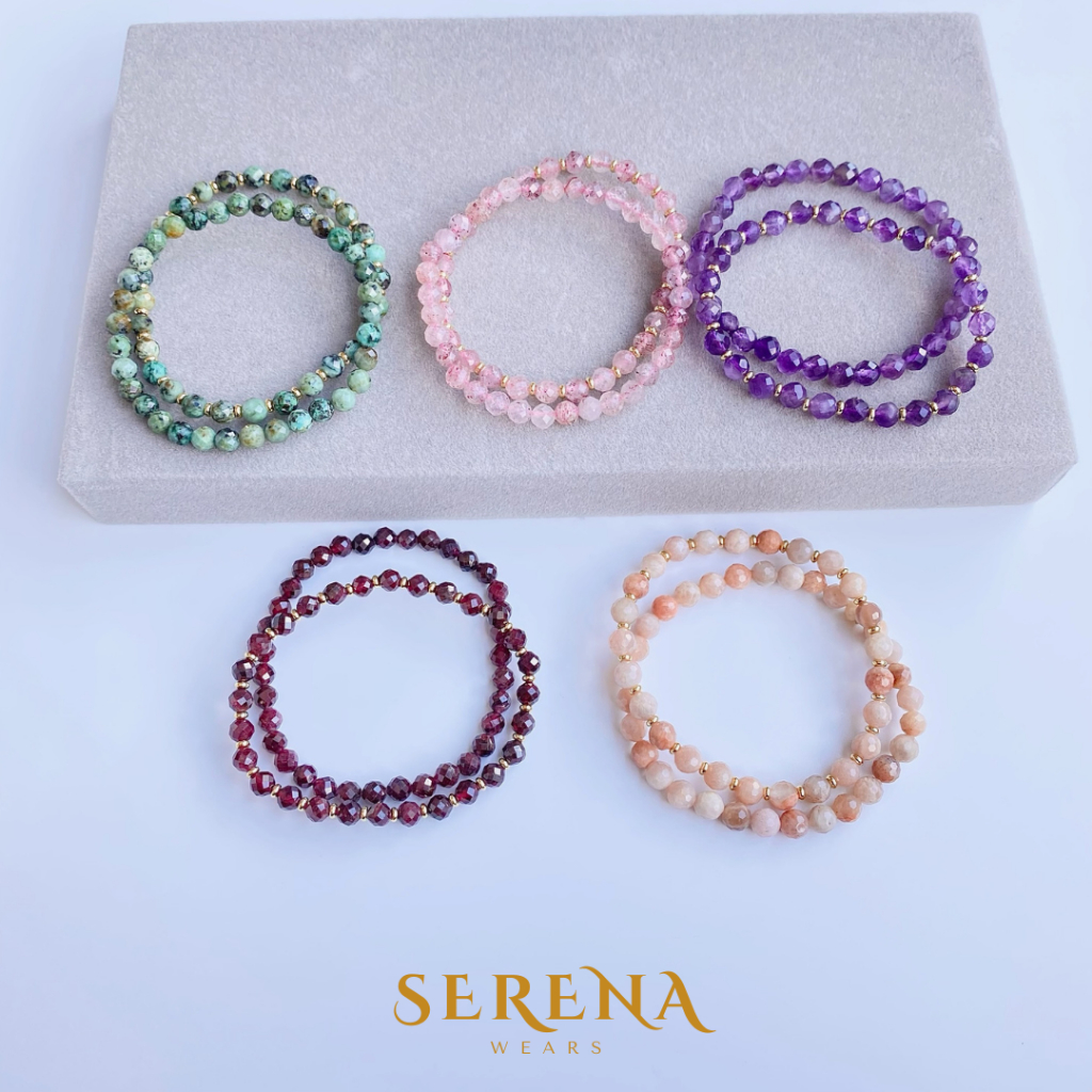 SERENA กำไลหินแท้ เจียรเหลี่ยม ขนาด 5mm Lot2 รูปที่ 2