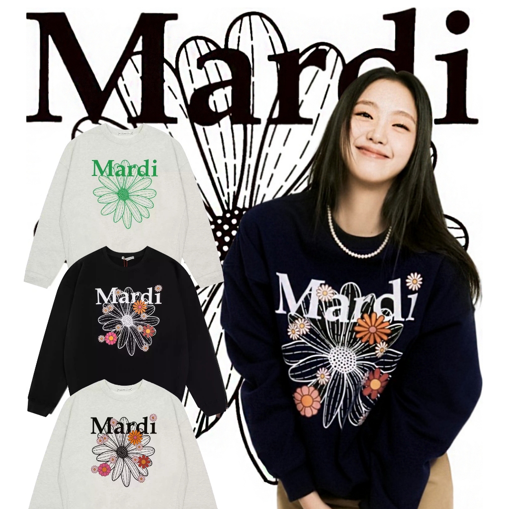 OUTLETS 100% นำเข้าจากเกาหลี Mardi Mercredi Sweatshirt Flowermardi