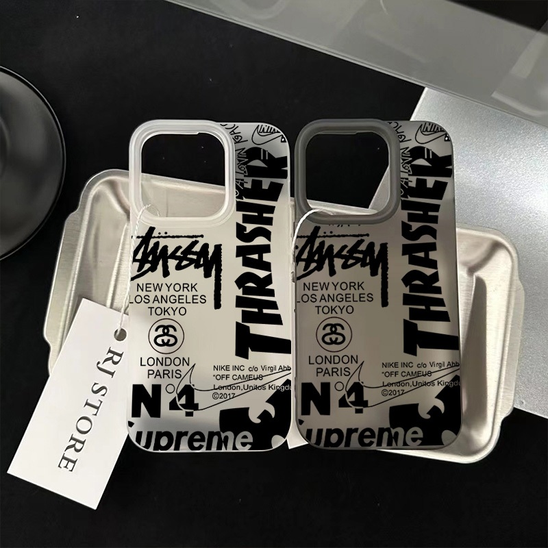 เคสไอโฟน16 15 14 13 12 11 Pro Max Phone Case กันกระแทก Hard Super trendy fashion label Compatible เคส iPhone 16PM 16Plus
