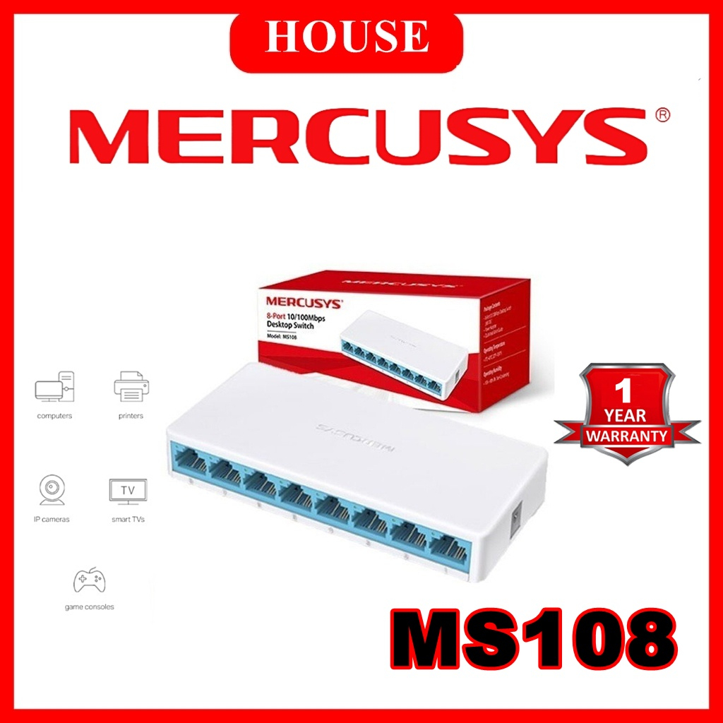 MS105 MS108 MS105G MS108G Desktop Switch ยี่ห้อ MERCUSYS   รับประกัน 1 ปี
