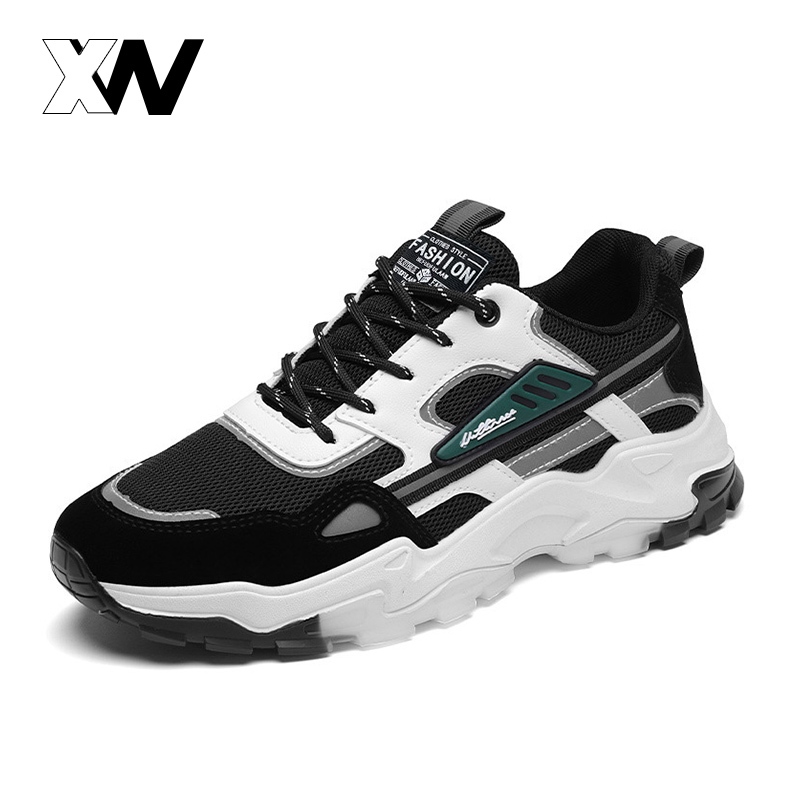 XWbrand คุ้มมาก รองเท้าผ้าใบผู้ชาย งานแฟชั่นสุดเท่ห์ วัสดุดีใช้ผ้าเย็บคู่กับหนังเทียม โทนสีสวยแต่งตัวง่าย แถมราคาไม่แพง