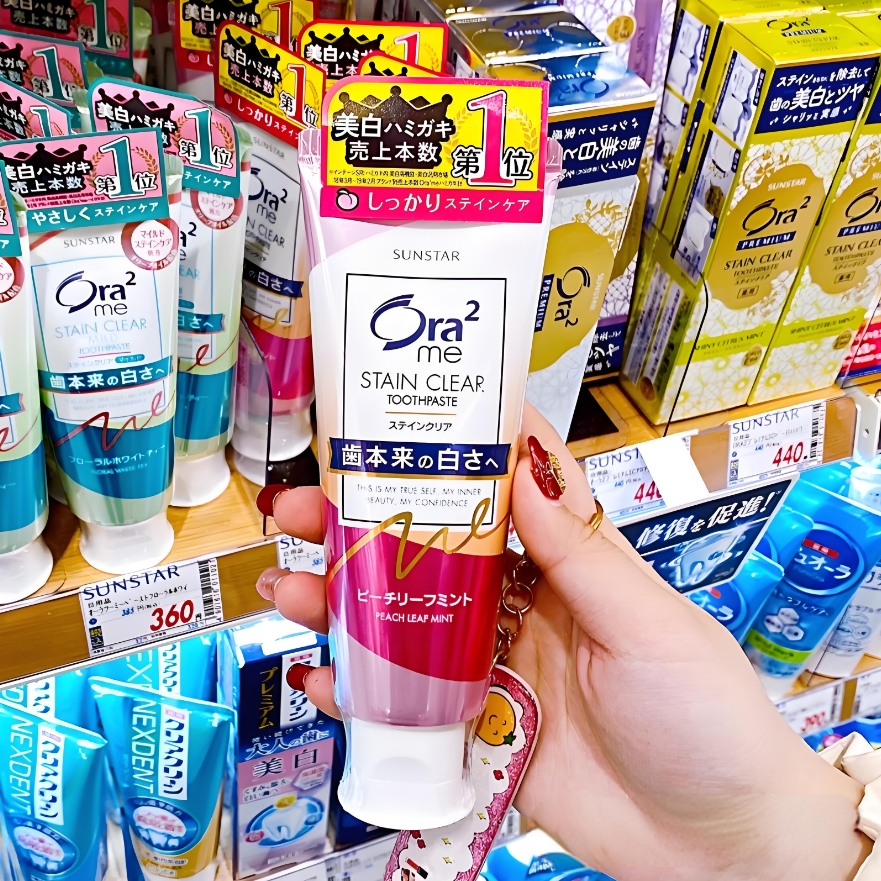 ORA2 Me Stain Clear Mild Toothpaste โอราทูมี ยาสีฟัน กลิ่ Floral White Tea ยาสีฟัน 125g ผลิตภัณฑ์จากประเทศญี่ปุ่น