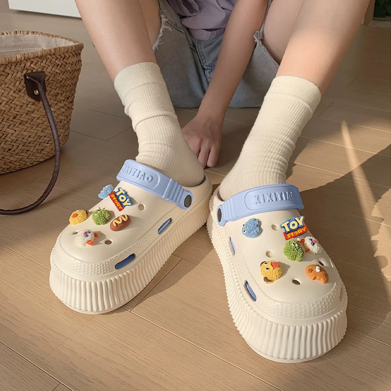 XWbrand  สินค้าใหม่ รองเท้าแตะหัวโตยางแฟชั่น วัสดุยางนิ่มน้ำหนักเบาใส่ง่ายสบายเท้า ดีไซน์เรียบๆน่ารักติด