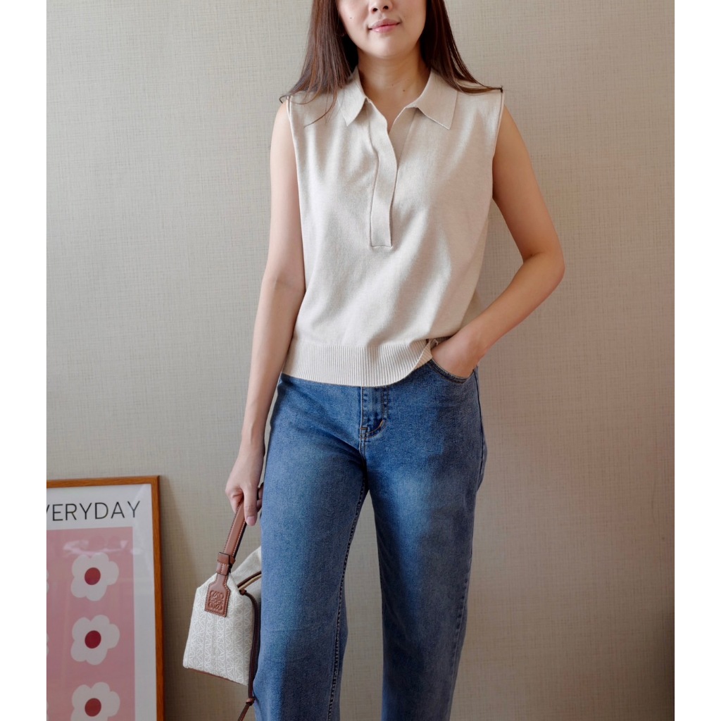 bristol knit top 450 เสื้อไหมพรม ทรงตรงสวย ไม่บางไม่รัด ดีงาม เหมาสี