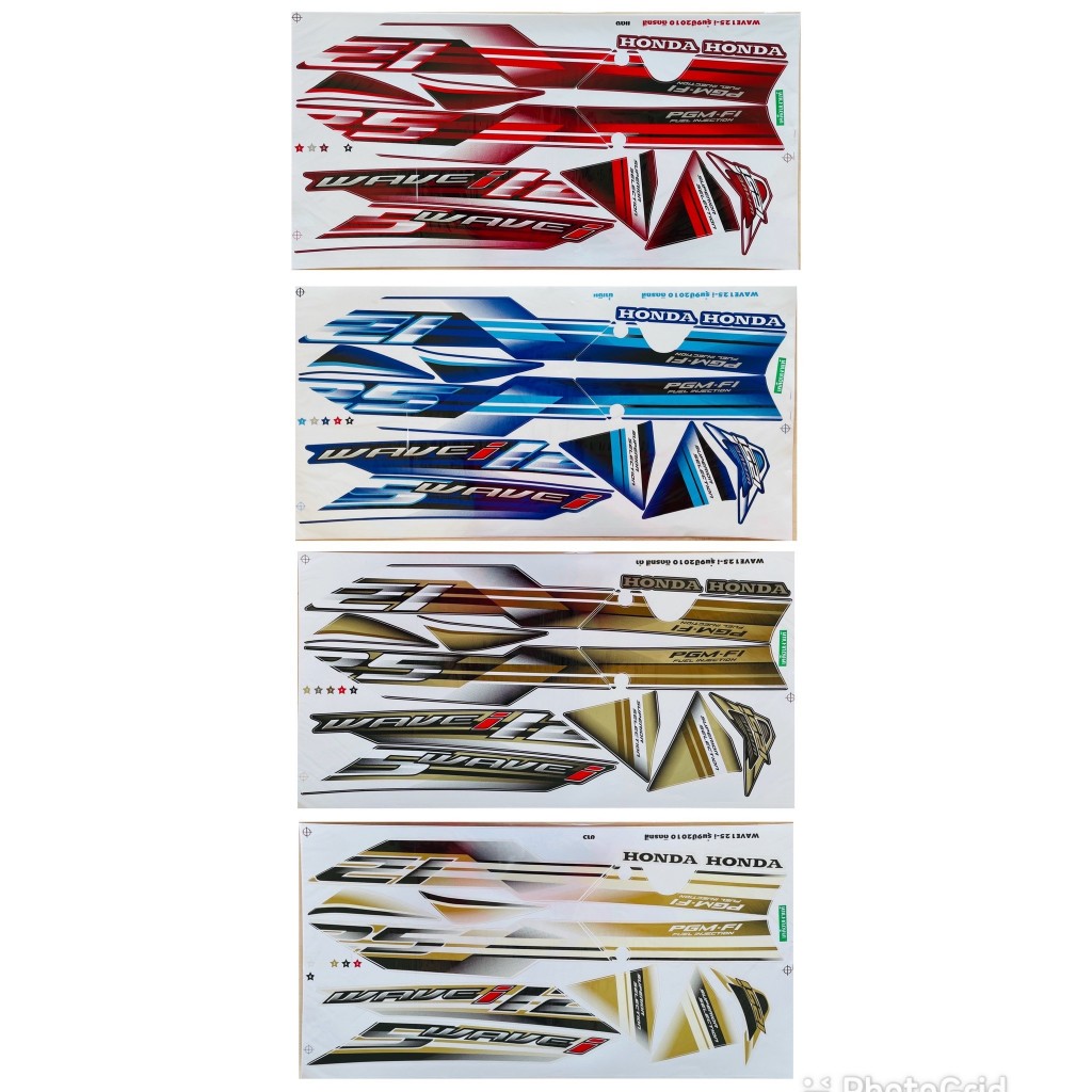 (เคลือบเงาแท้) สติกเกอร์ สติ๊กเกอร์ Wave 125i เวฟ 125i ไฟเลี้ยวบังลม ปี 2010 รุ่น 9