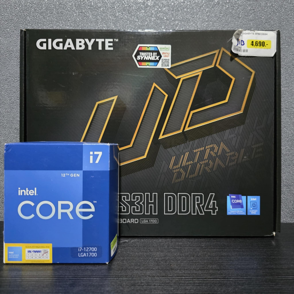 CPU INTEL CORE I7 12700 (Intel UHD Graphics 770) + GIGABYTE B760 DS3H DDR4 (REV. 1.0) (LGA 1700) (AT