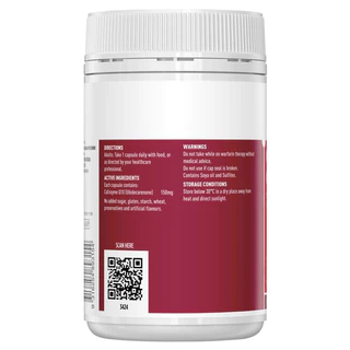 Healthy Care CoQ10 150mg 100 Capsules โคเอนไซม์คิวเท็น บำรุงสุขภาพหัวใจและหลอดเลือดหัวใจ