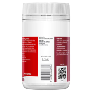 Healthy Care CoQ10 150mg 100 Capsules โคเอนไซม์คิวเท็น บำรุงสุขภาพหัวใจและหลอดเลือดหัวใจ