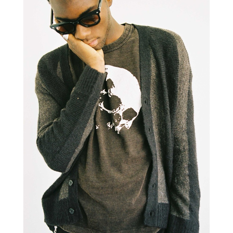 NOIR STRIPE MOHAIR CARDIGAN - รูปที่ 2