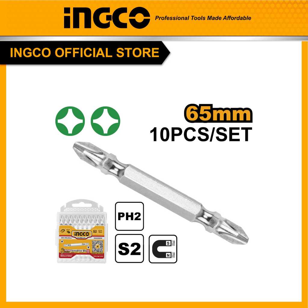 INGCO ชุดดอกไขควง 65mm. SDB21PH233