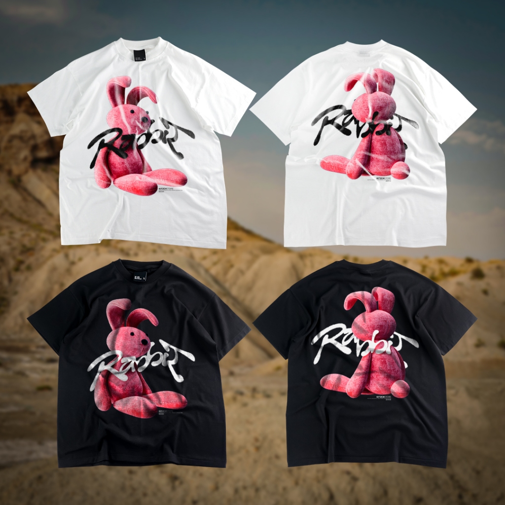 KITZCH© oversize RUNBOY COTTON 100% USA [PINK RABBIT]