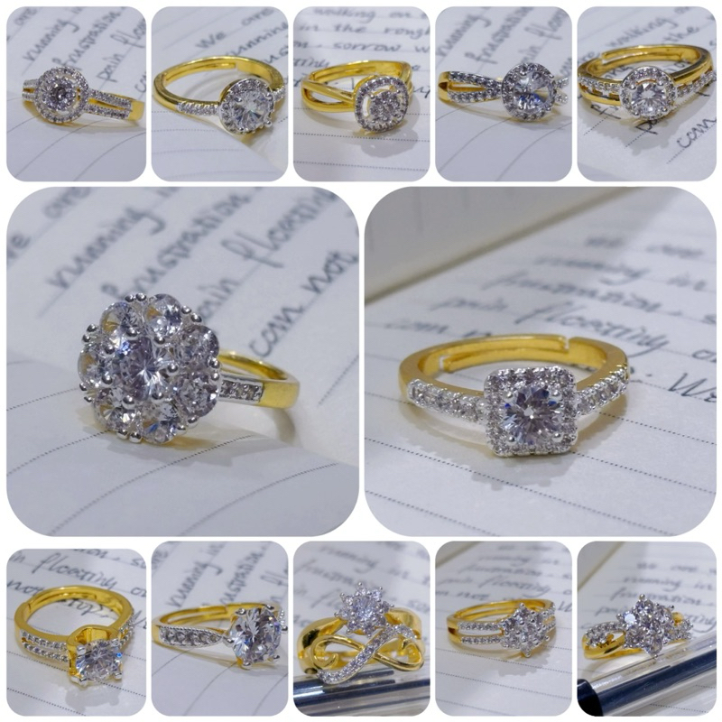 แหวนสวยๆ ฟรีไซส์ ทองชุบ สวยเสมือนจริง แหวนเพชร แหวนเล็กๆน่ารัก งานสวยๆ**ฟรีไซส์ ปรับขนาดได้**