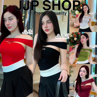 เกาะอกปาดไหล่เฉียงบ่า ติดอะไหล่ วิ้งค์ๆ จับจีบข้างเอว สวย แซ…