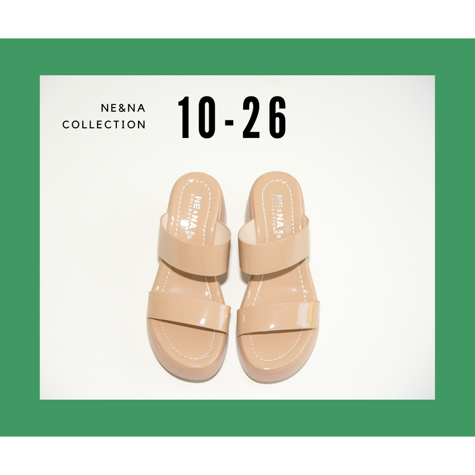 รองเท้าเเฟชั่นผู้หญิงเเบบเเตะสวมส้นตัน No. 10-26  NE&NA Collection Shoes