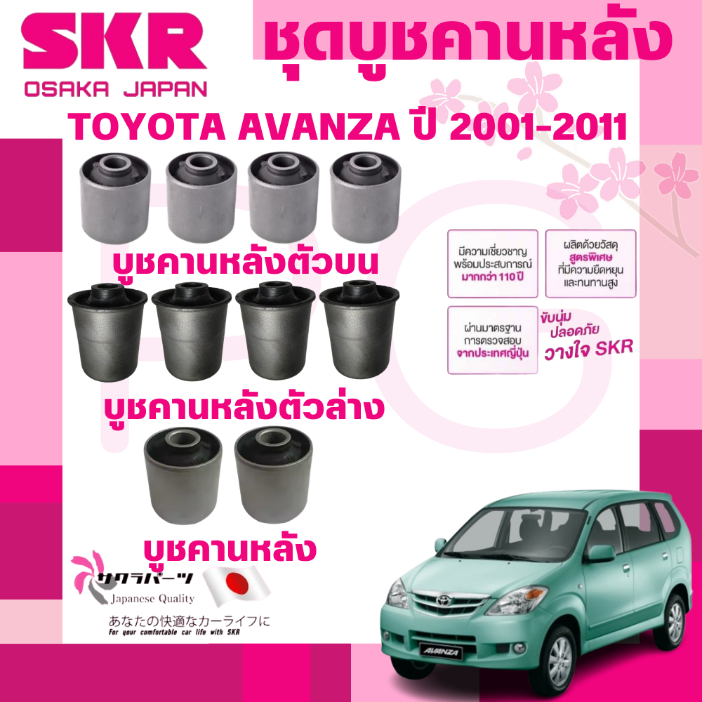 ตกแต่งบ้าน SKR บูชคานหลัง TOYOTA AVANZA ปี 2001-2011 นำเข้าจากญี่ปุ่น ส่งด่วน สั่งเลย