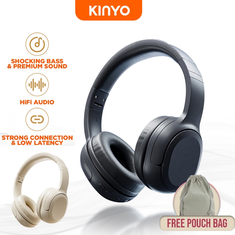 [Free Bag] Kinyo A5 หูฟัง Headphone Bluetooth หูฟังบลูทูธไร้สาย 5.3 หูฟังครอบหู หูฟังครอบหูไร้สาย หู