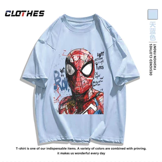 เสื้อยืด ผ้าคอตตอลแท้ CM64 "ลายแมงมุม สไปเดอ เท่ๆ " ใส่สบาย สีไม่ตกเนื้อผ้าดี ตัดเย็บดี