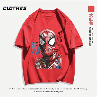 เสื้อยืด ผ้าคอตตอลแท้ CM64 "ลายแมงมุม สไปเดอ เท่ๆ " ใส่สบาย สีไม่ตกเนื้อผ้าดี ตัดเย็บดี