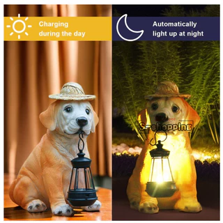 SZ-MINI สุนัข ตัวจิ๋ว ไฟเหลือง โคมไฟ พลังงานแสงอาทิตย์โซล่าเซลล์ 1 LED สำหรับตกแต่ง