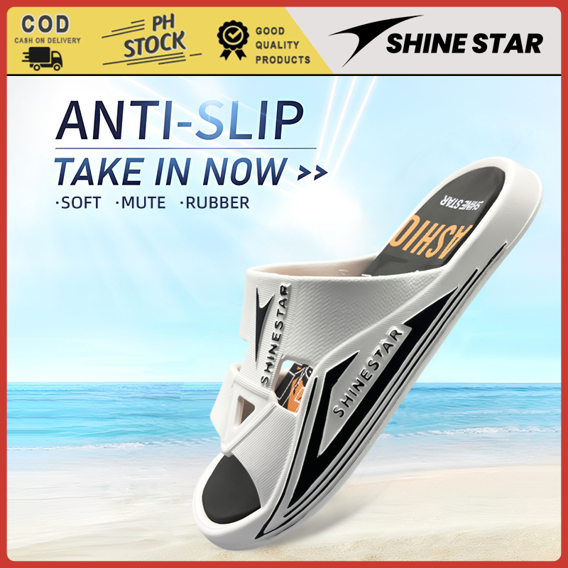 พร้อมส่งSHINESTAR รองเท้าแตะสำหรับผู้ชายยูนิเซ็กส์รองเท้าแตะเกาหลีสำหรับผู้ชายขายเดิมแฟชั่นบ้านผู้ชายรองเท้าแตชายหาดคู่