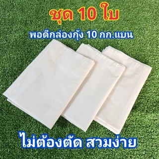 ถุงรองกล่องกุ้ง ถุงรองกล่องโฟม ถุงขาวรองกล่องโฟม ปลูกผักไฮโดรโปนิกส์ ขนาดพอดีกล่อง 10กก.แบน ไม่ต้องมัด