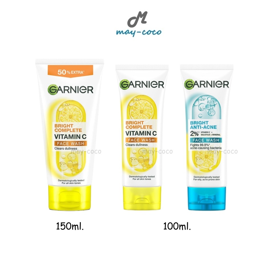 ถูก/แท้/มีไลฟ์ โฟมล้างหน้า Garnier Skin Naturals Bright Complete โฟม การ์นิเย่ ล้างหน้า ทำความสะอาดห