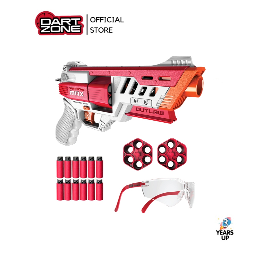 DART ZONE® MAX Outlaw Ultimate Dart Blaster (125 FPS) ปืนของเล่น กระสุนโฟม ดาร์ทโซน