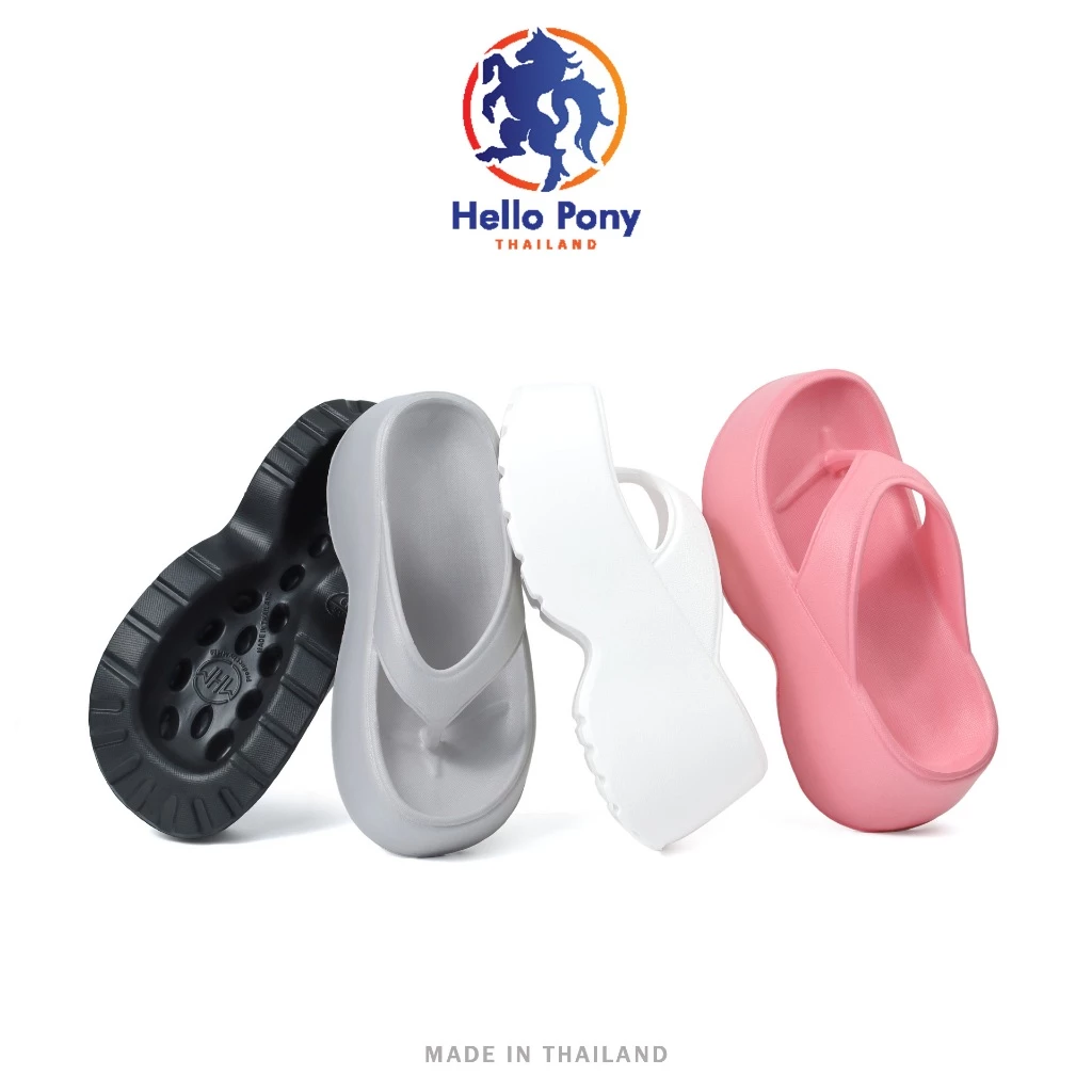 Hello Pony รองเท้าส้นสูง รองเท้าแตะหูหนีบ แฟชั่นสำหรับผู้หญิง EVA กันลื่น กันน้ำ รุ่น MHM4008