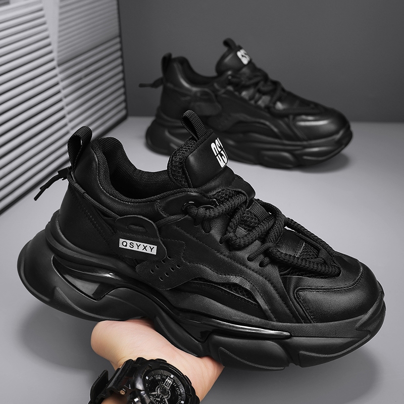 【Venous】2025 รองเท้าผ้าใบสีขาวหนาสำหรับผู้ชาย รองเท้าผ้าใบแบบเป็นกันเองสำหรับผู้ชาย รองเท้ากีฬายางสำหรับผู้ชาย